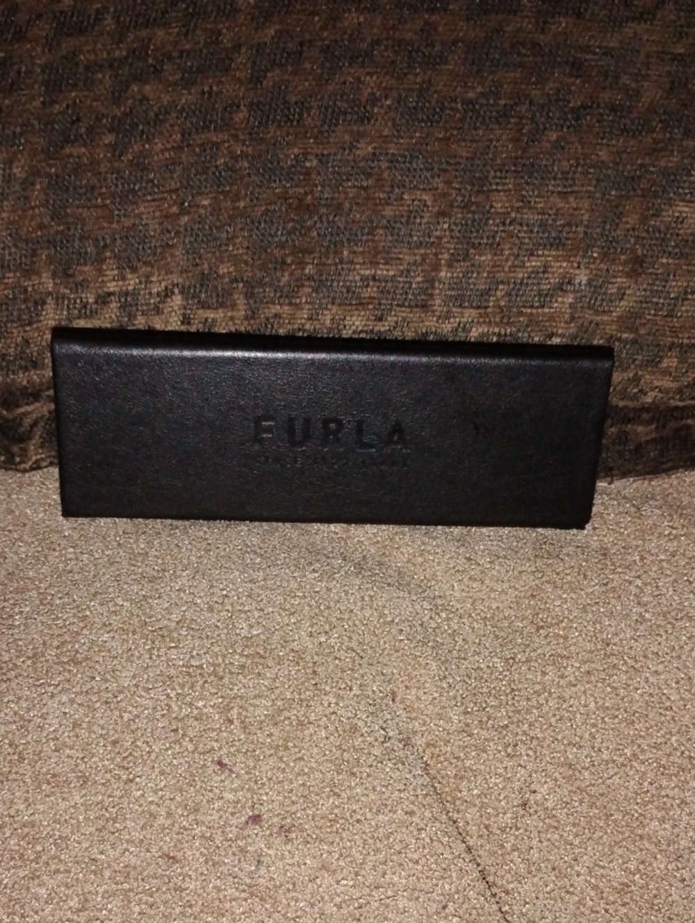 Furla Black Eyewear Case with Debossed Logo